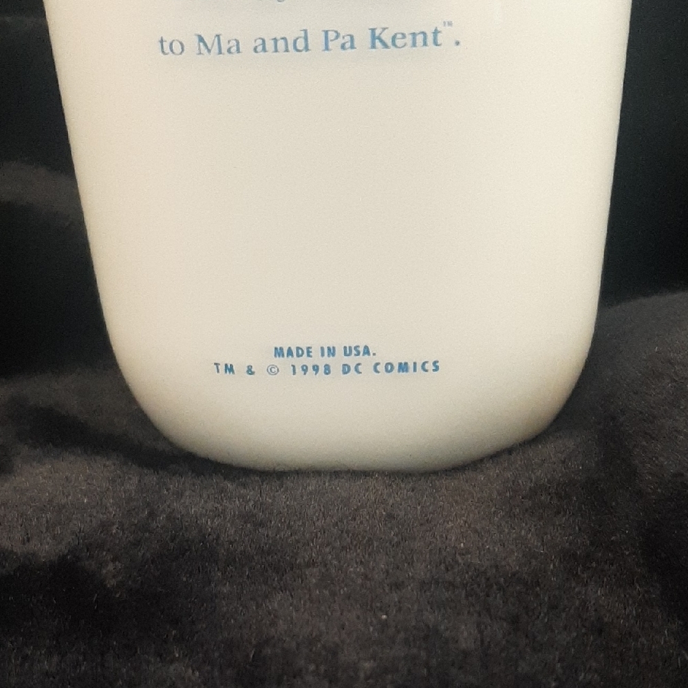 Superman🦸‍♂️VINTAGE 1998 Milk Glass Bottle "PREFERRED DRINK of SUPER HEROS" - Picture 5 of 8